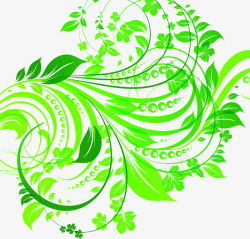 绿色蜿蜒藤蔓海报背景七夕情人节素材