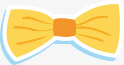 浅黄色印花蝴蝶领结矢量图素材