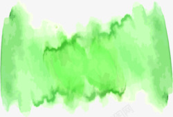 水彩绿色笔刷涂鸦素材
