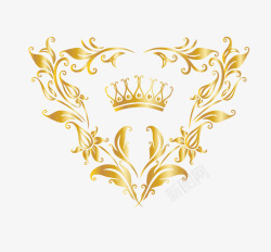 皇冠金色花纹素材