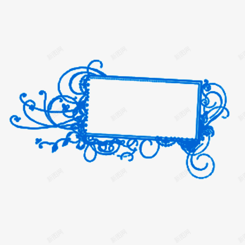 蓝色藤蔓框架粉笔图案psd免抠素材_88icon https://88icon.com 免抠 图案 效果 框架 粉笔 粉笔框 线条 蓝色 藤蔓 装饰