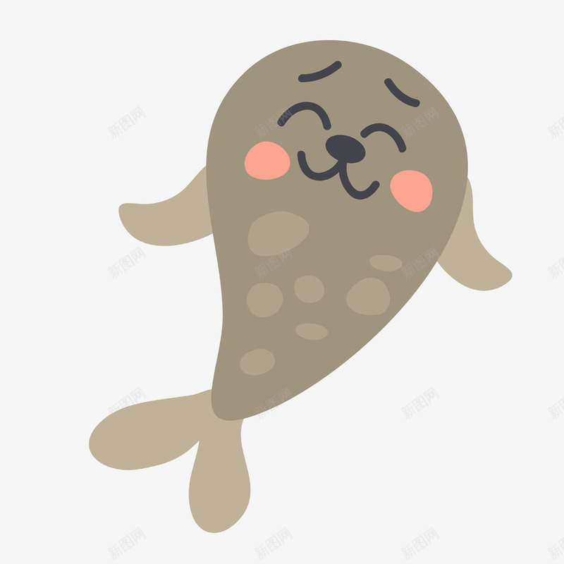 可爱笑脸动物矢量图ai免抠素材_88icon https://88icon.com 动物设计 卡通 可爱 微笑 水族馆 海洋动物 海狮 海狮表演 矢量图