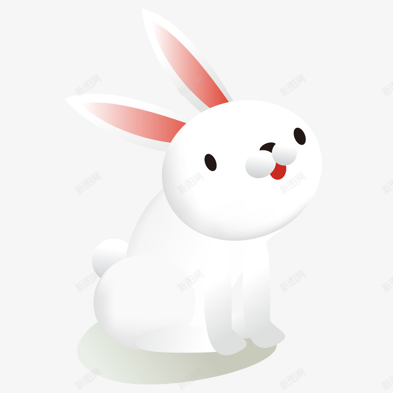 可爱的小白兔矢量图ai免抠素材_88icon https://88icon.com 中秋节 卡通 可爱 小白兔设计 月兔 矢量图