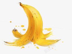 立体香蕉皮创意绘画雕塑香蕉皮高清图片