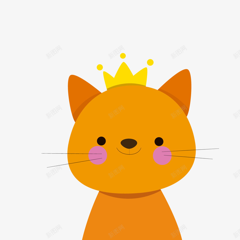 橙色小猫咪png免抠素材_88icon https://88icon.com 卡通动物 卡通小猫咪 橙色猫咪 金色皇冠