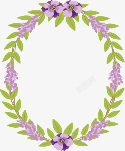 紫色花朵花藤边框素材