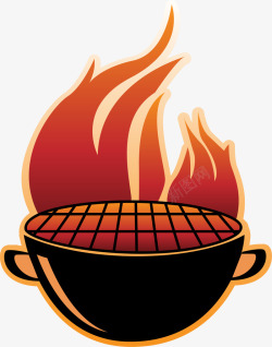红色烧烤炉春天野餐烧烤炉子高清图片