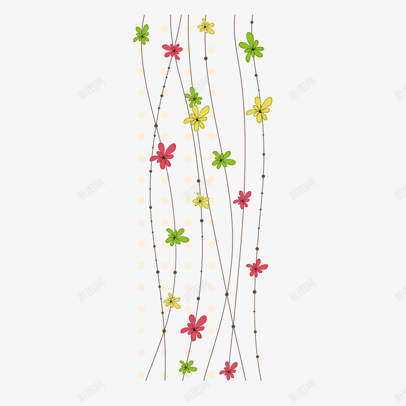 小清新花藤矢量图ai免抠素材_88icon https://88icon.com 小清新风 条纹 花朵 花藤边 装饰图案 边框矢量图 矢量图