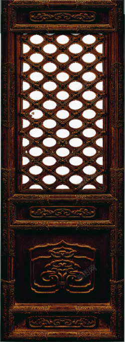 木质雕花古典木门中秋素材