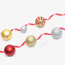 圣诞树装饰彩球素材
