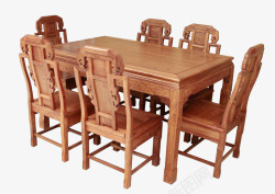 家庭式红酸枝桌椅七件套素材