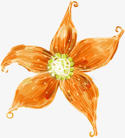 合成创意橙色文理花朵素材