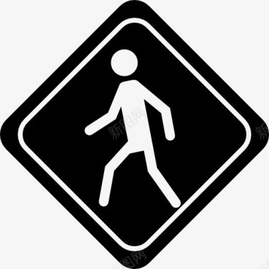 可旋转提手步行步行交通信号的菱面体形状图标图标