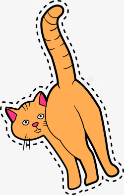 卡通可爱橙色猫咪素材