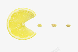 黄色美味的水果柠檬片吃仁卡通素材