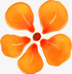 合成创意橙色的花瓣水彩素材