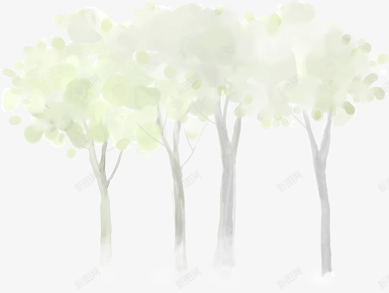 创意手绘水彩森林树木png免抠素材_88icon https://88icon.com 创意 树木 森林 水彩