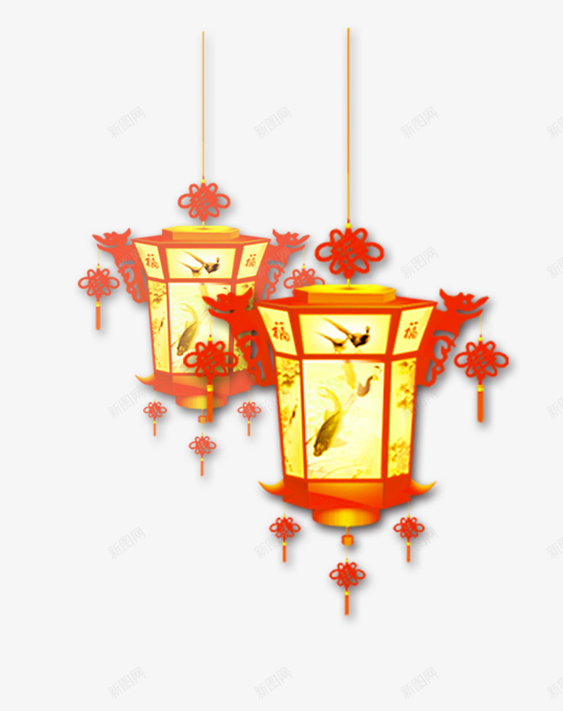 橙色中国风灯笼装饰图案png免抠素材_88icon https://88icon.com 中国风 免抠PNG 橙色 灯笼 装饰图案