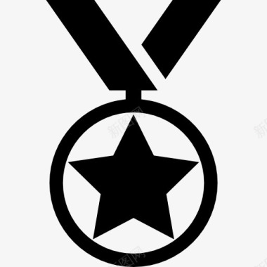奖牌丝带星星挂图标图标