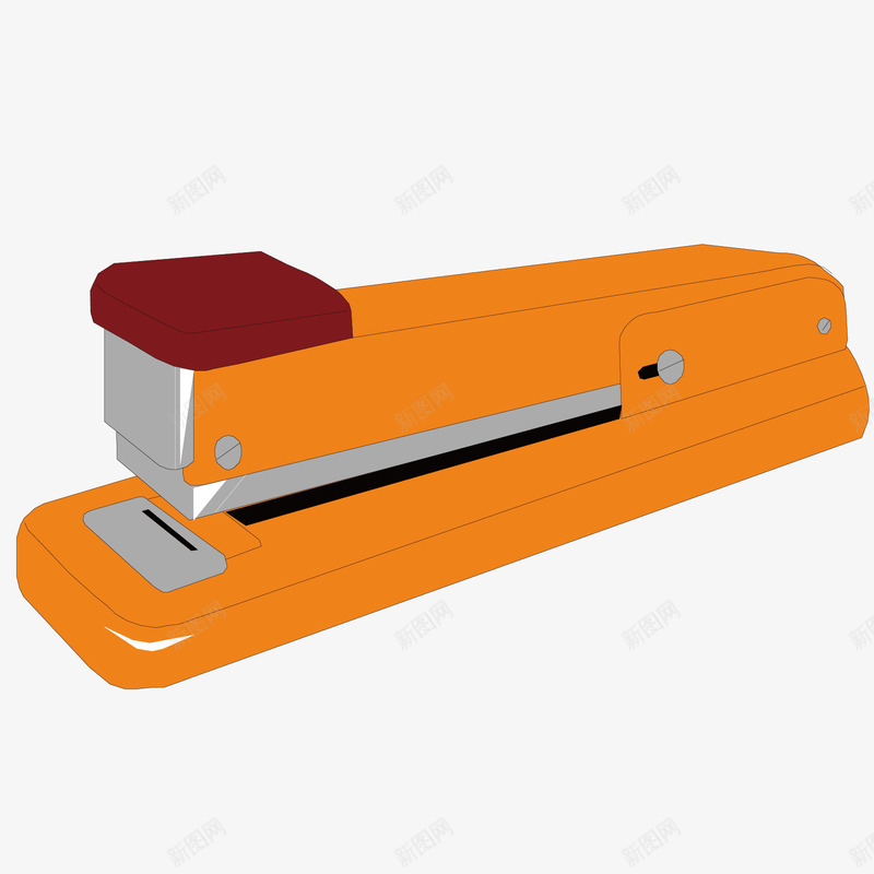 卡通橙色订书机矢量图ai免抠素材_88icon https://88icon.com 办公用品 橙色 订书机 订书机矢量 矢量图