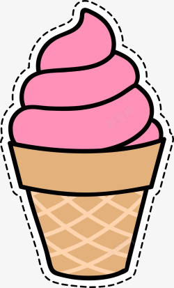 卡通冰淇淋甜筒贴纸素材