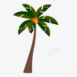 卡通椰子树树木矢量图素材
