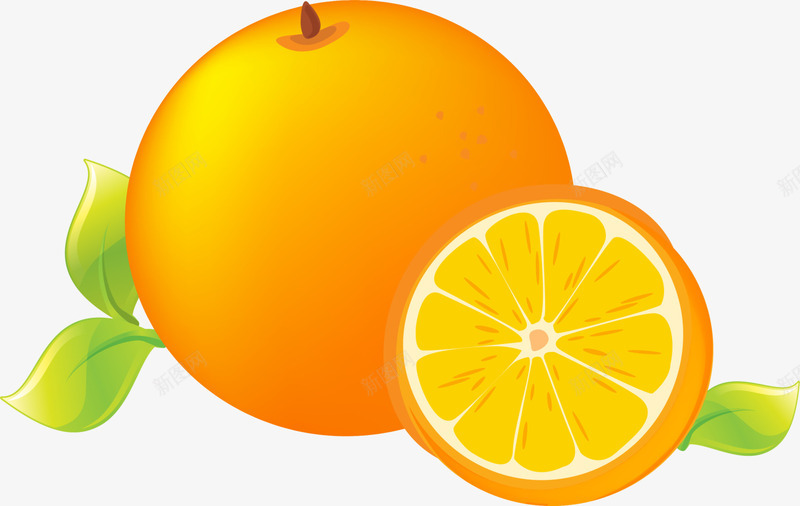 橙色卡通橘子png免抠素材_88icon https://88icon.com 切开水果 果实 橙子 橙色橘子 水果 装饰图案
