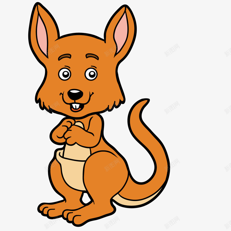 卡通的袋鼠动物矢量图ai免抠素材_88icon https://88icon.com 动物设计 卡通 可爱 手绘 橙色 袋鼠 矢量图