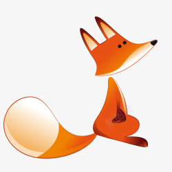 卡通坐着的小狐狸矢量图素材