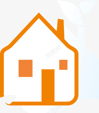 橙色房子logo图图标图标