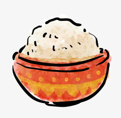 彩绘白米饭矢量图素材