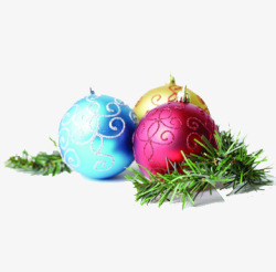 圣诞树彩球元素素材