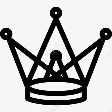 皇冠三角形轮廓圆尖图标图标