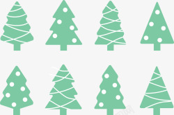 清新绿色圣诞树矢量图素材