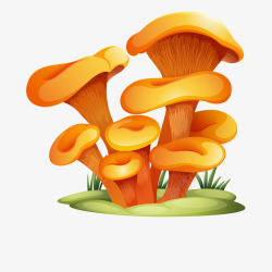 卡通橙色的菌菇植物矢量图素材