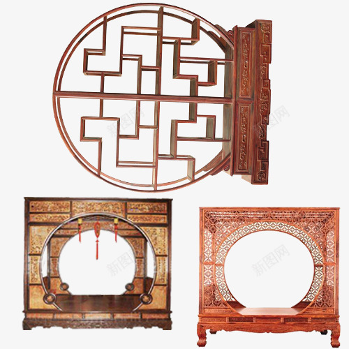 高档月洞门架子床png免抠素材_88icon https://88icon.com 古典 圆形门 圆拱门 月洞门 门罩式架子 飞檐彩绘 黄花梨