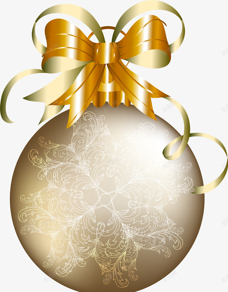 金色闪耀圣诞球png免抠素材_88icon https://88icon.com 圣诞快乐 圣诞节 蝴蝶结彩球 装饰图案 金色彩球 闪耀彩球