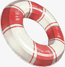 红色条纹夏天泳圈矢量图素材
