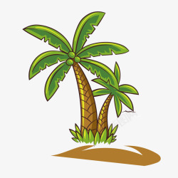 彩绘棕榈树植物素材