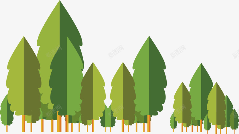 创意树木森林矢量图ai免抠素材_88icon https://88icon.com 创意 卡通 手绘 树木 森林 绿色 设计 矢量图