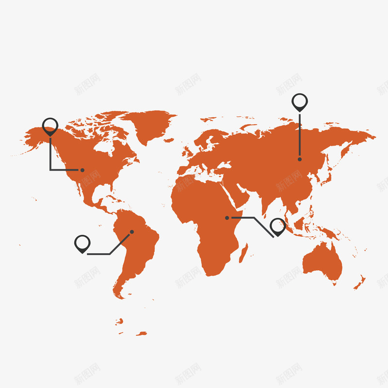 橙色世界地图矢量图ai免抠素材_88icon https://88icon.com ppt 世界 世界地图轮廓 分析 商务 地图 定位 战略 橙色 矢量图