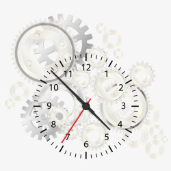 白色钟表创意齿轮钟表高清图片