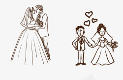免抠结婚的人手绘结婚的人高清图片