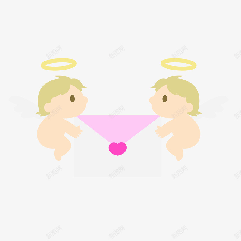 小天使手绘书信psd免抠素材_88icon https://88icon.com 信件 信封 小天使 情书 手绘书信 桃心 爱情