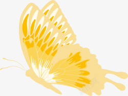 手绘黄色蝴蝶翅膀素材