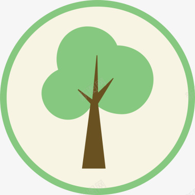 灌木植物平面绿色树木图标图标