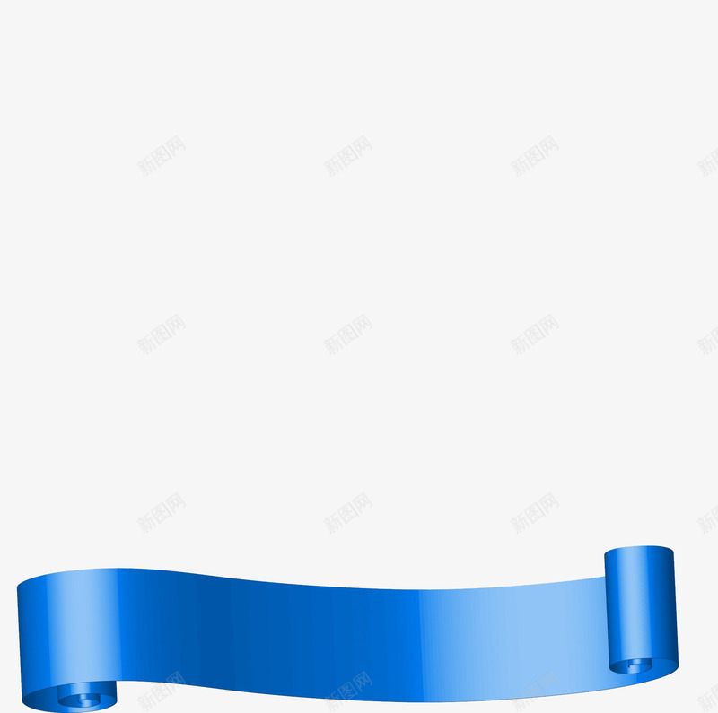 安静优雅的丝带png免抠素材_88icon https://88icon.com 宣传效果 横幅 细长的 蓝色