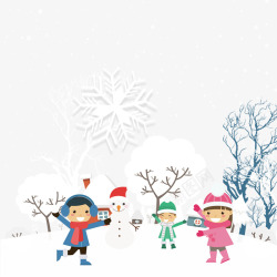 玩雪玩雪的小朋友高清图片