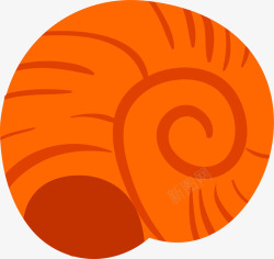 橙色卡通蜗牛壳素材