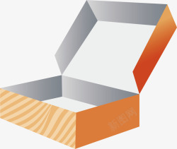 橙色花纹长方形盒子矢量图素材